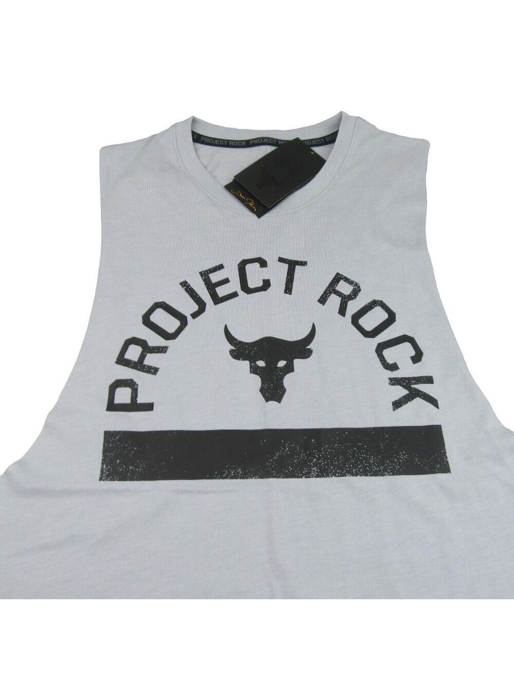 Under Armour Project Rock Payoff Bull Tank Men's Size Large Grey NEW
